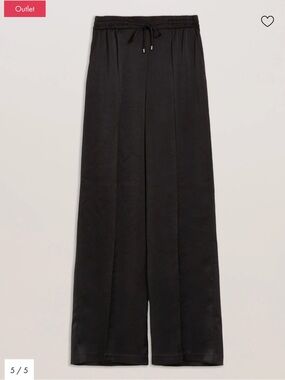 Ted Baker Black Wide-Leg Drawstring Trousers